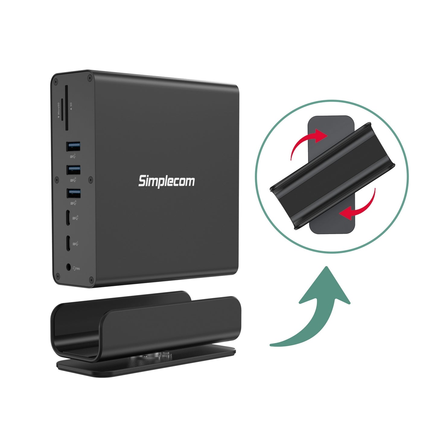 Simplecom CHT815 15-in-1 USB-C 4K Triple Display MST Docking Station with Dual HDMI DP V28-CHT815
