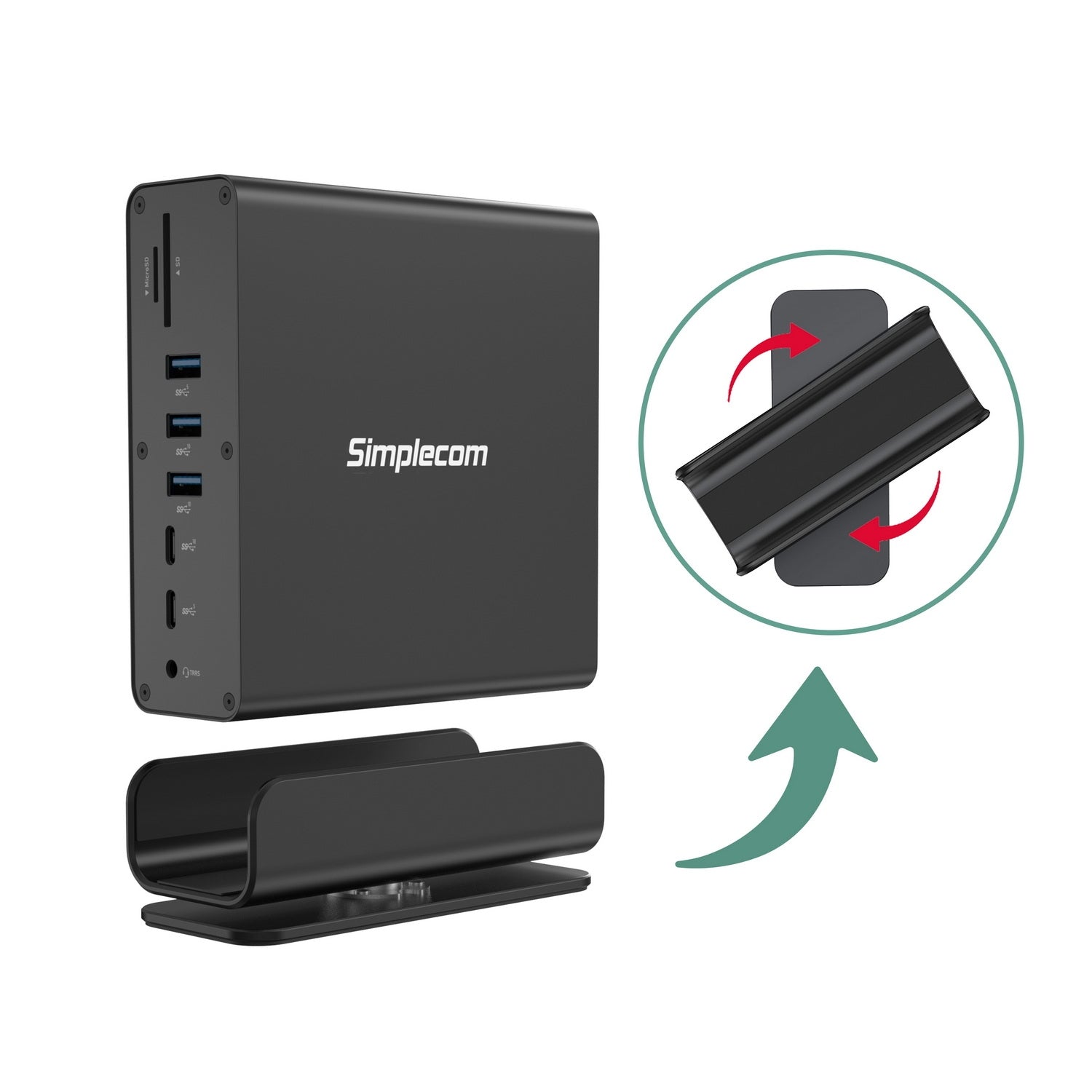 Simplecom CHT815 15-in-1 USB-C 4K Triple Display MST Docking Station with Dual HDMI DP V28-CHT815