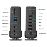 Simplecom CHT815 15-in-1 USB-C 4K Triple Display MST Docking Station with Dual HDMI DP V28-CHT815