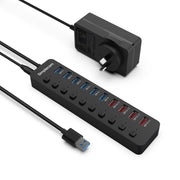 Simplecom CHU810 48W 10-Port USB 3.0 Hub and Charger with Individual Switches 12V/4A Power Adapter BC1.2 Fast V28-CHU810