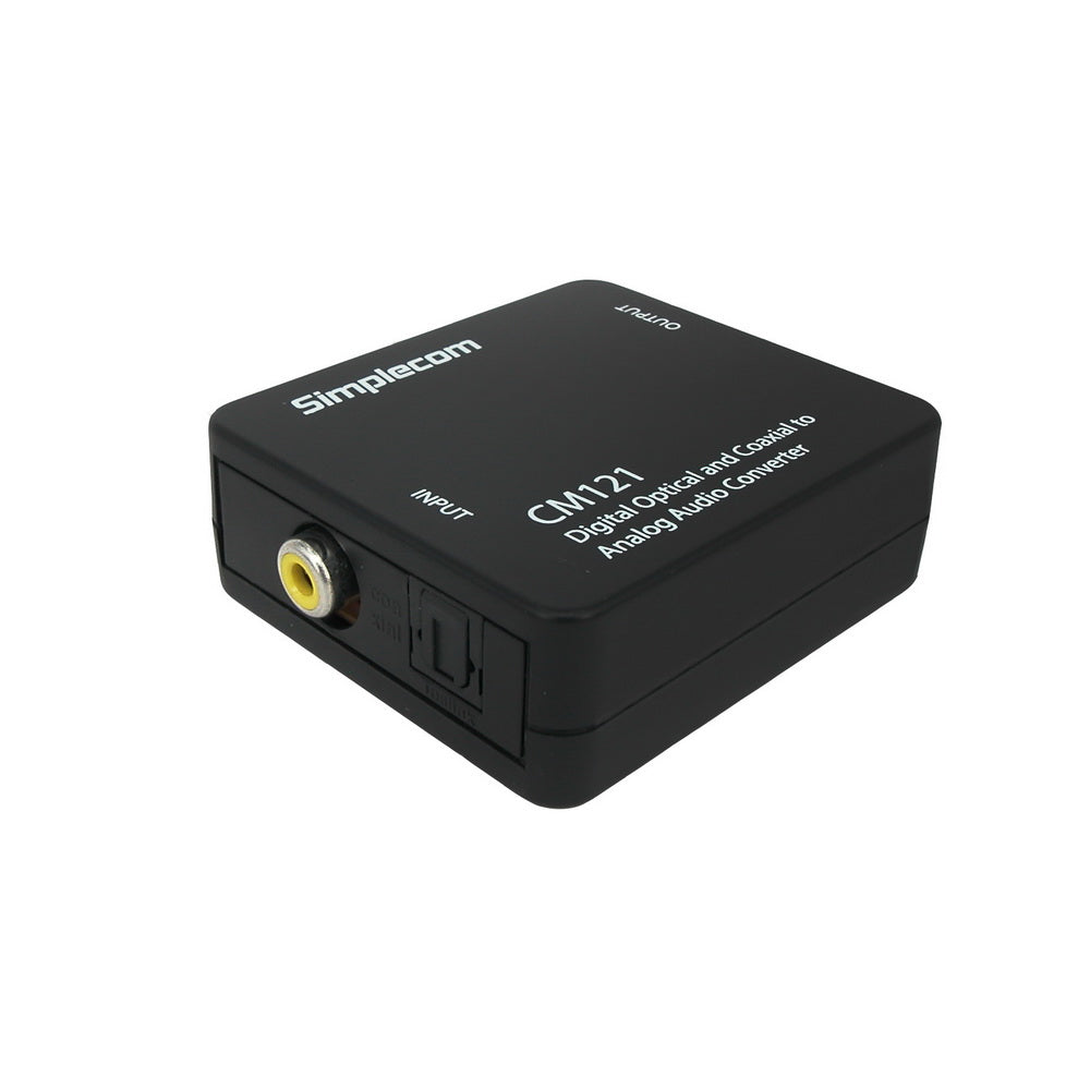 Simplecom CM121 Digital Optical Toslink and Coaxial to Analog RCA Audio Converter V28-CM121