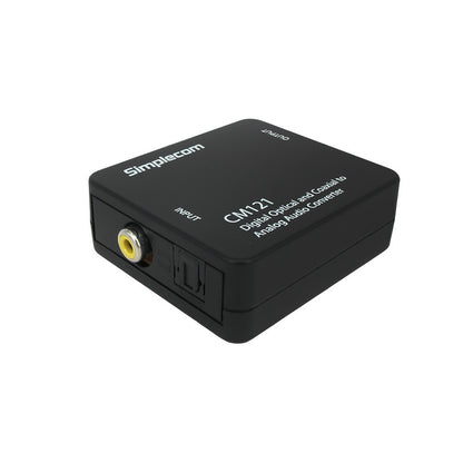 Simplecom CM121 Digital Optical Toslink and Coaxial to Analog RCA Audio Converter V28-CM121