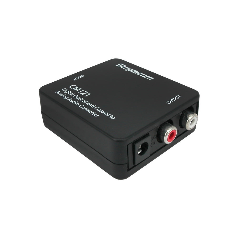 Simplecom CM121 Digital Optical Toslink and Coaxial to Analog RCA Audio Converter V28-CM121