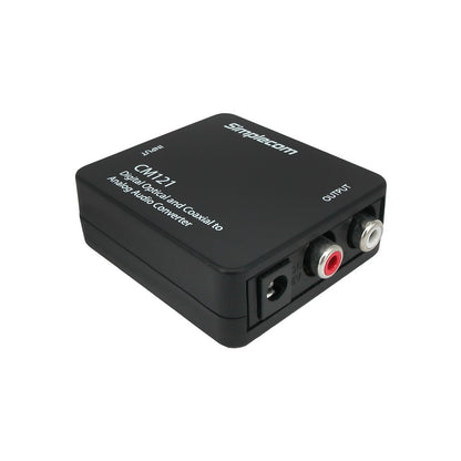 Simplecom CM121 Digital Optical Toslink and Coaxial to Analog RCA Audio Converter V28-CM121