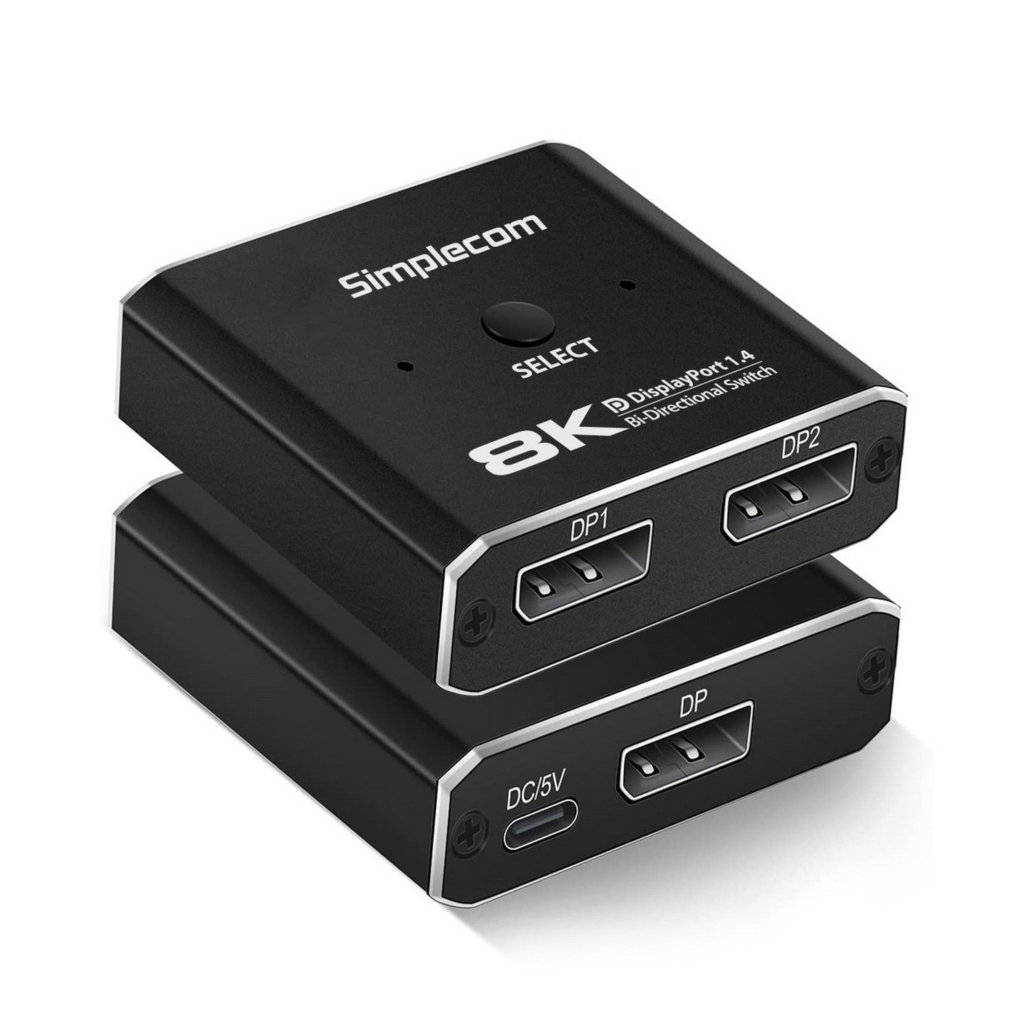 Simplecom CM202 Bi-Directional 2 Way DisplayPort Switch Selector DP 1.4 8K V28-CM202