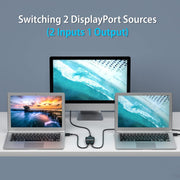 Simplecom CM202 Bi-Directional 2 Way DisplayPort Switch Selector DP 1.4 8K V28-CM202