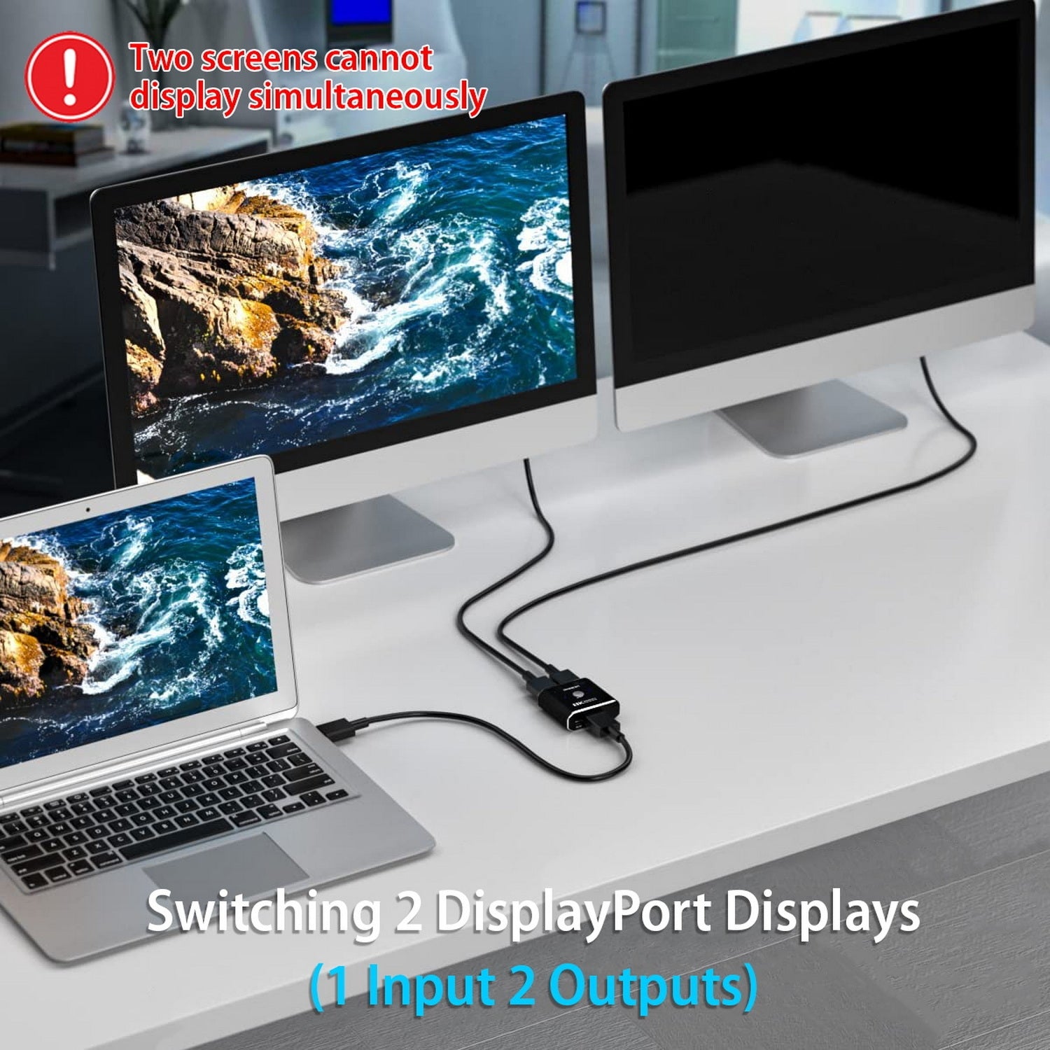 Simplecom CM202 Bi-Directional 2 Way DisplayPort Switch Selector DP 1.4 8K V28-CM202