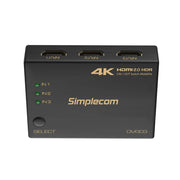 Simplecom CM303 Ultra HD 3 Way HDMI Switch 3 IN 1 OUT Splitter 4K@60Hz V28-CM303