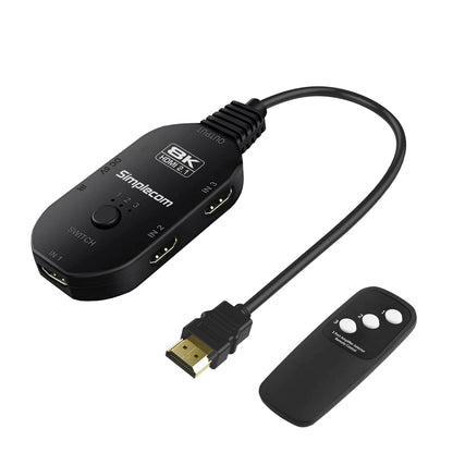 Simplecom CM353 3-Port HDMI 2.1 Switch 3 IN 1 OUT Splitter HDCP 2.3 8K@60Hz V28-CM353