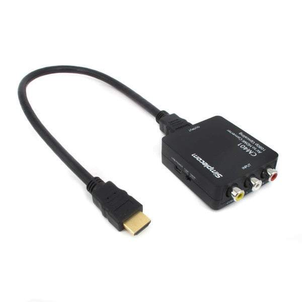 Simplecom CM401 Composite AV CVBS 3RCA to HDMI Video Converter 1080p Upscaling V28-CM401