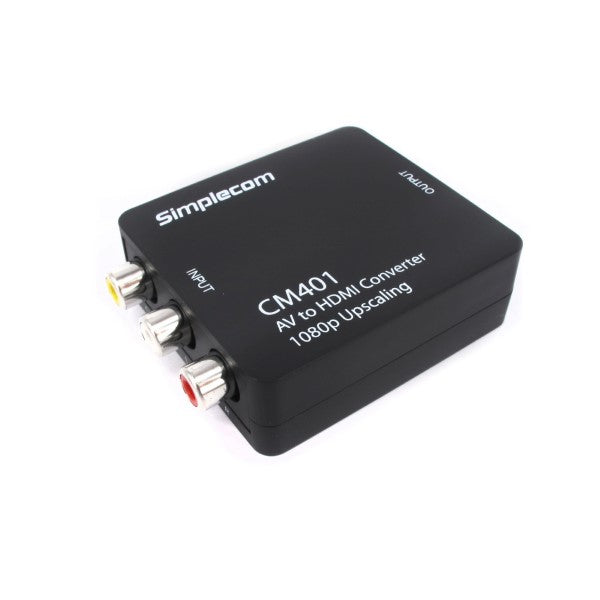 Simplecom CM401 Composite AV CVBS 3RCA to HDMI Video Converter 1080p Upscaling V28-CM401