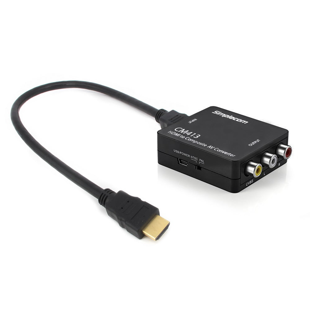 Simplecom CM413 HDMI to Composite AV CVBS 3RCA Video Converter 1080p Downscaling V28-CM413