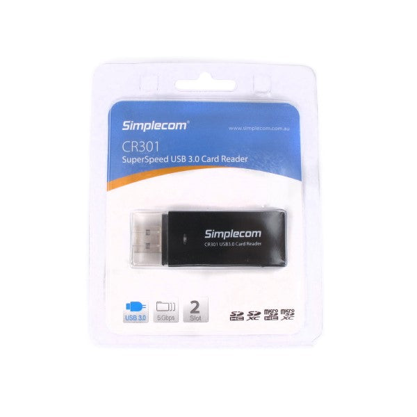 Simplecom CR301 SuperSpeed USB 3.0 Card Reader 2 Slot V28-CR301