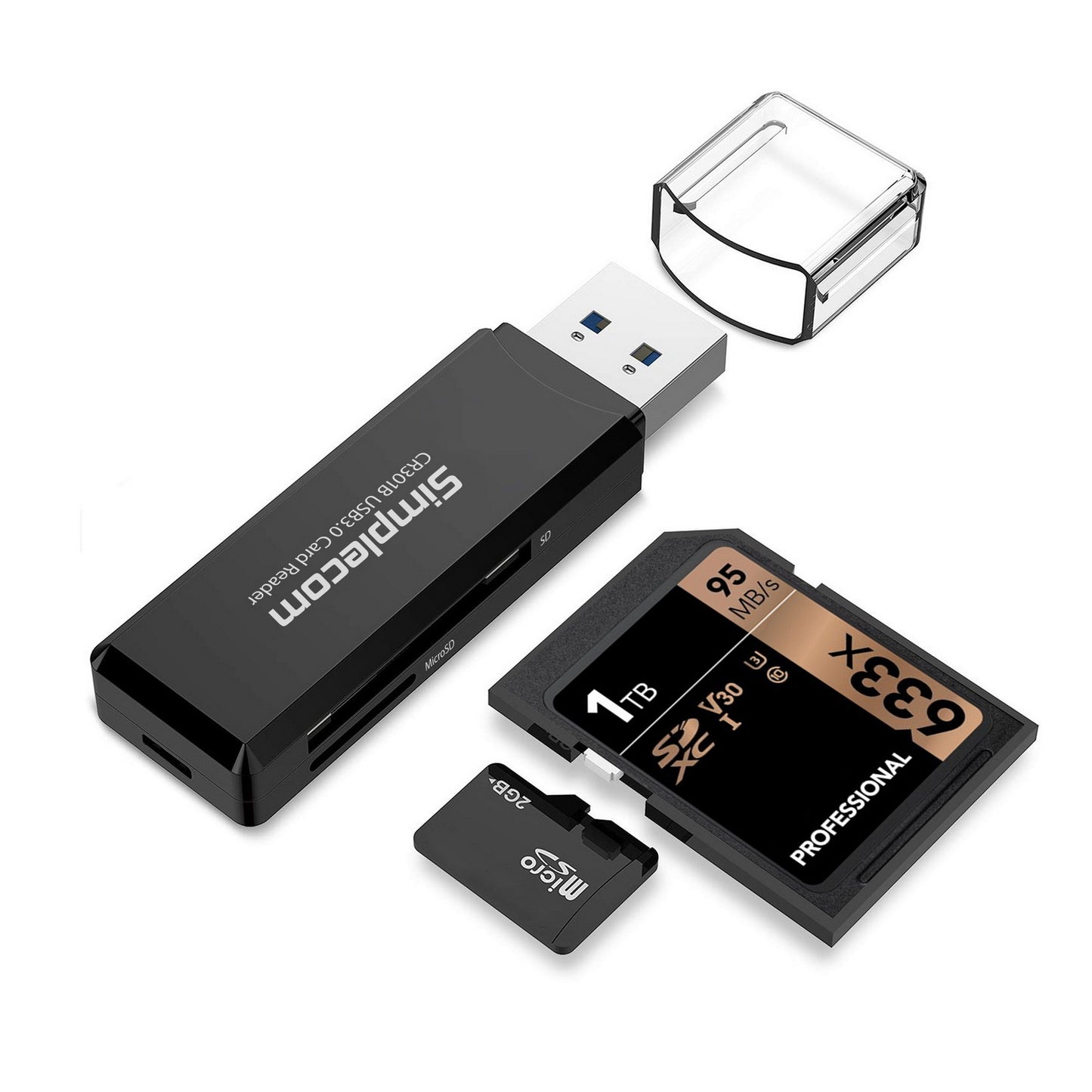 Simplecom CR301B 2 Slot SuperSpeed USB 3.0 Card Reader V28-CR301B