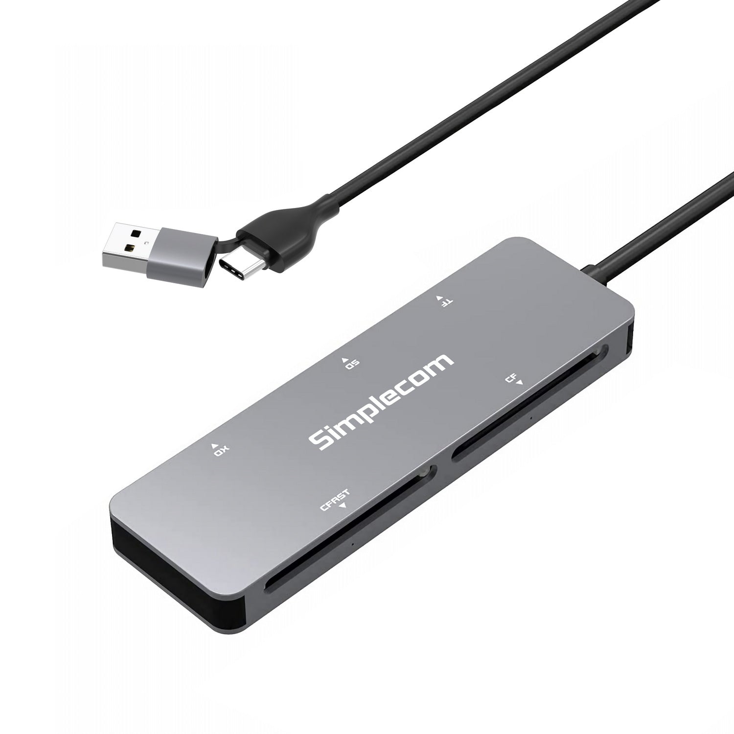 Simplecom CR407 5-Slot SuperSpeed USB 3.0 and USB-C to CFast/CF/XD/SD/MicroSD Card Reader V28-CR407