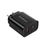 Simplecom CU220 Dual Port PD 20W Fast Wall Charger USB-C + USB-A for Phone Tablet V28-CU220