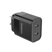 Simplecom CU221 Dual USB-C Fast Wall Charger PD 20W for Phone Tablet V28-CU221
