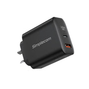 Simplecom CU265 Dual Port PD 65W GaN Fast Wall Charger USB-C + USB-A for Phone Laptop V28-CU265