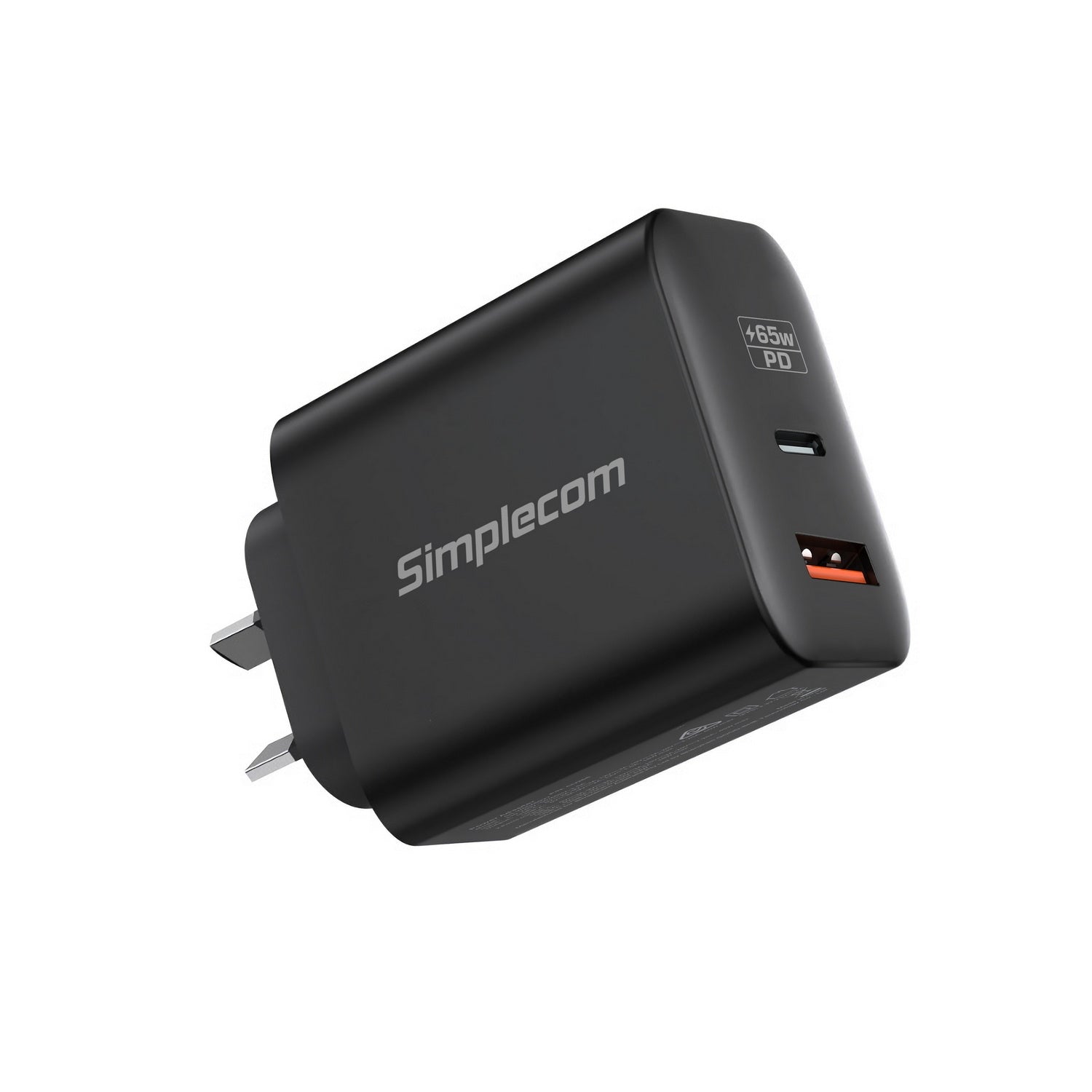 Simplecom CU265 Dual Port PD 65W GaN Fast Wall Charger USB-C + USB-A for Phone Laptop V28-CU265