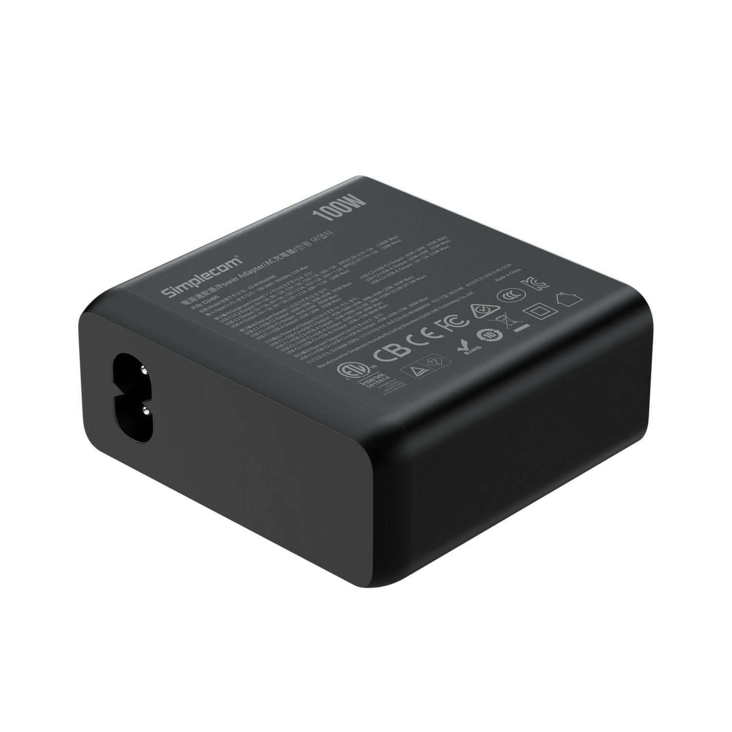 Simplecom CU400 4-Port PD 100W GaN Fast Charger 3xUSB-C + USB-A for Phone Tablet Laptop V28-CU400