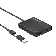 Simplecom DA369 USB 3.0 or USB-C to Dual 4K HDMI 2.0 Display Adapter for 2x 4K@60Hz Extended Screens V28-DA369