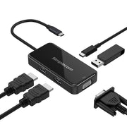 Simplecom DA451 5-in-1 USB-C Multiport Adapter MST Hub with VGA and Dual HDMI V28-DA451