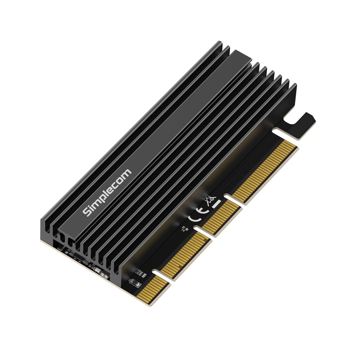 Simplecom EC415B NVMe M.2 SSD to PCIe x4 x8 x16 Expansion Card with Aluminium Heat Sink Black V28-EC415B