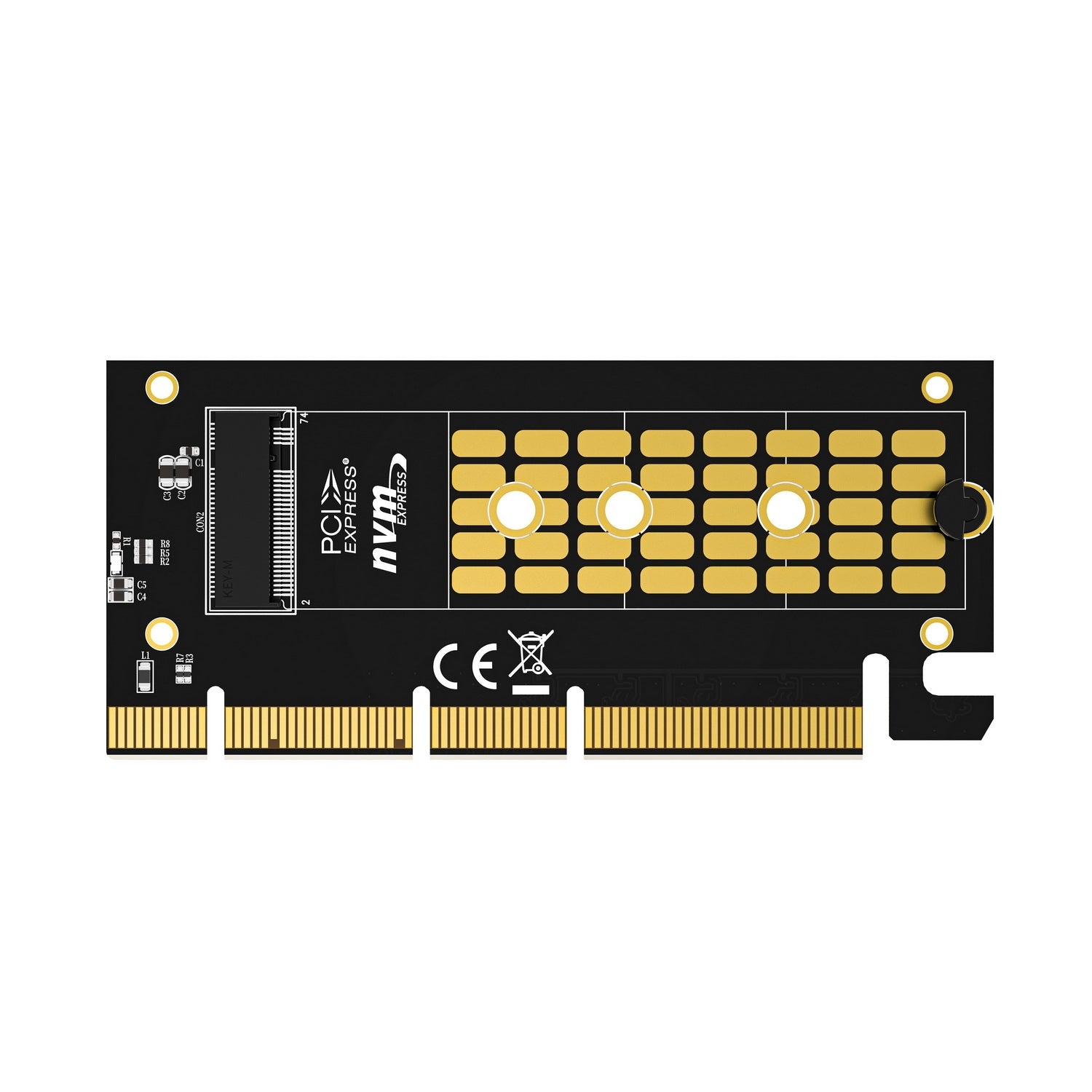 Simplecom EC415B NVMe M.2 SSD to PCIe x4 x8 x16 Expansion Card with Aluminium Heat Sink Black V28-EC415B
