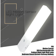 EL608 Rechargeable Infrared Motion Sensor Wall LED Night Light Torch (Warm White) V28-EL608-3K