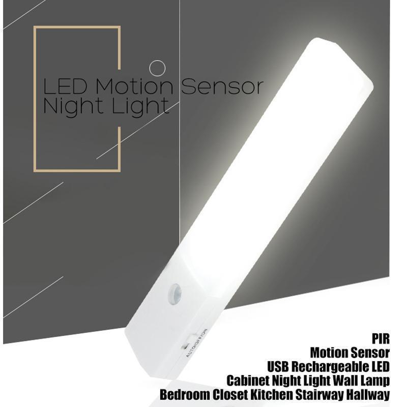 EL608 Rechargeable Infrared Motion Sensor Wall LED Night Light Torch (Warm White) V28-EL608-3K