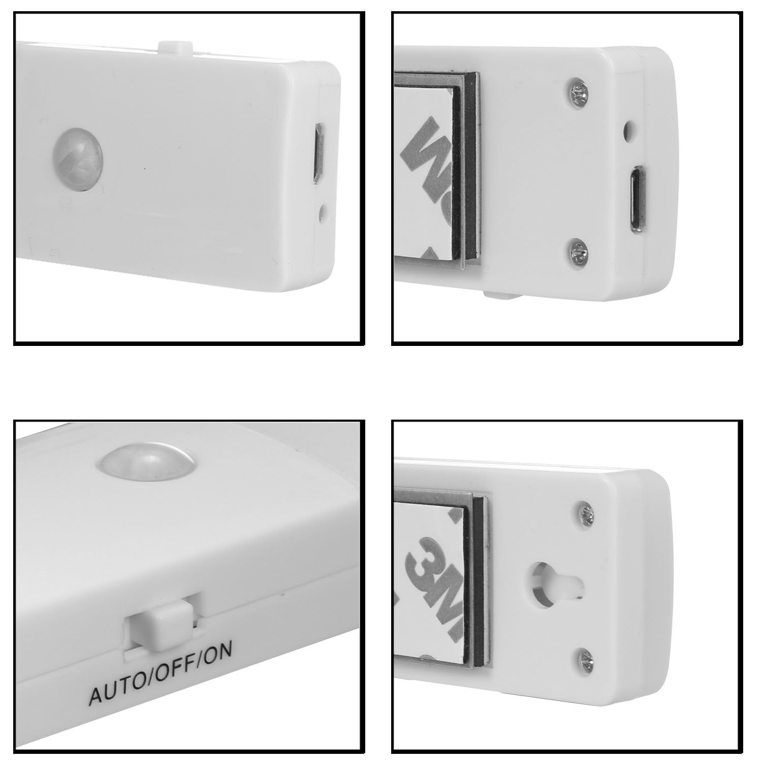EL608 Rechargeable Infrared Motion Sensor Wall LED Night Light Torch (Warm White) V28-EL608-3K
