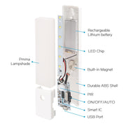 EL608 Rechargeable Infrared Motion Sensor Wall LED Night Light Torch (Cool White) V28-EL608-6K