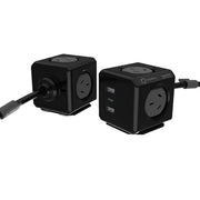Allocacoc PowerCube Extended 4 Outlets 2 USB-A + 1 USB-C PD 20W with Surge 1.5M Black (11407-AUEUAC) V28-ELEALL11407BK