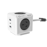 Allocacoc PowerCube Extended 4 Outlets 2 USB-A + 1 USB-C PD 20W with Surge 1.5M Grey (11407-AUEUAC) V28-ELEALL11407GY
