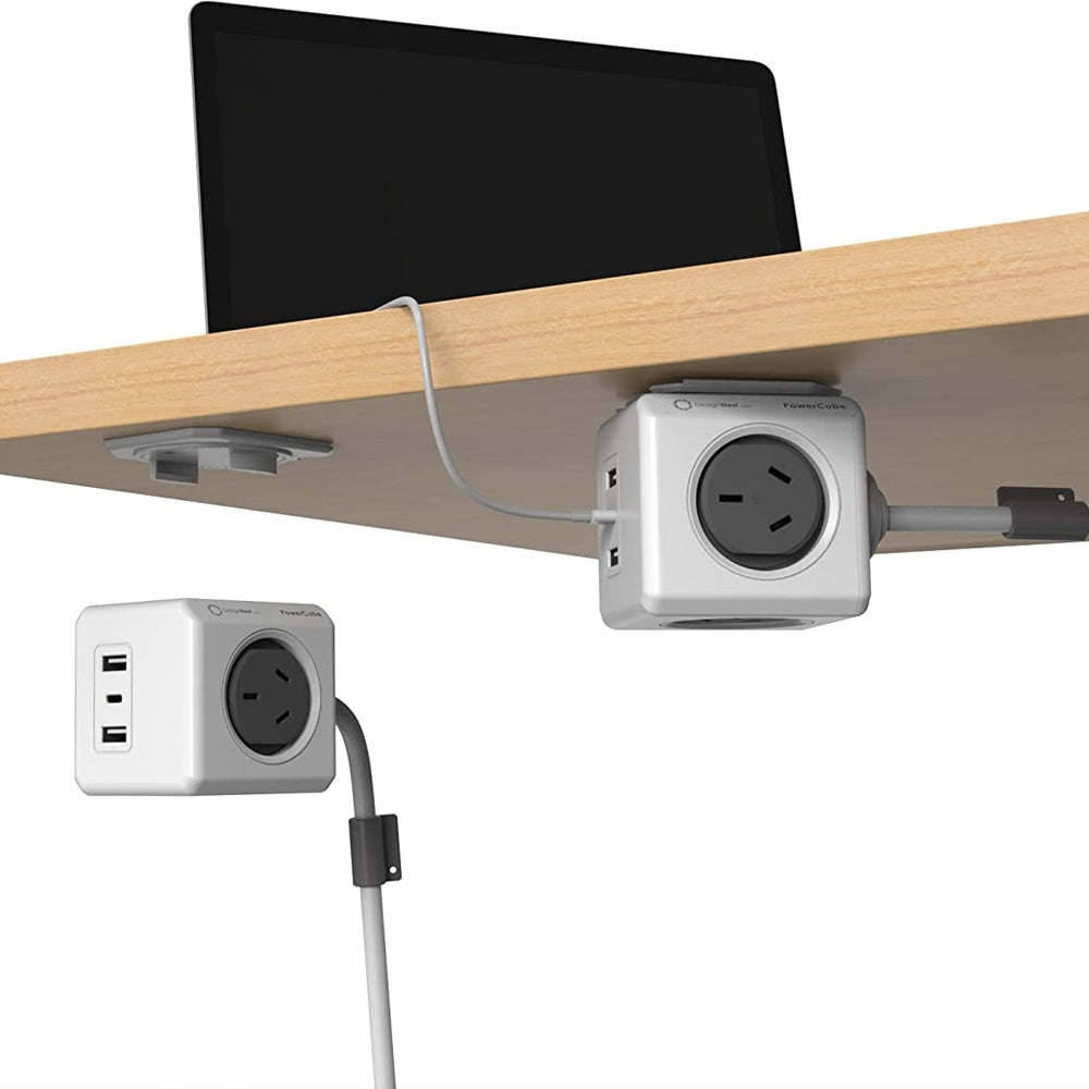 Allocacoc PowerCube Extended 4 Outlets 2 USB-A + 1 USB-C PD 20W with Surge 1.5M Grey (11407-AUEUAC) V28-ELEALL11407GY