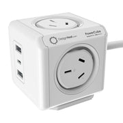 Allocacoc PowerCube Extended 4 Outlets 2 USB-A + 1 USB-C PD 20W with Surge 1.5M White (11407-AUEUAC) V28-ELEALL11407WH