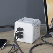 Allocacoc PowerCube Extended 4 Outlets 2 USB-A + 1 USB-C PD 20W with Surge 1.5M White (11407-AUEUAC) V28-ELEALL11407WH