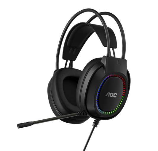 AOC ACG2500BK Wired RGB USB Gaming Stereo Headset 2M Cable Black V28-ELEAOCACG2500BK