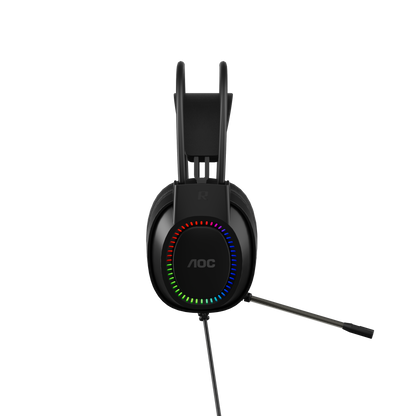 AOC ACG2500BK Wired RGB USB Gaming Stereo Headset 2M Cable Black V28-ELEAOCACG2500BK