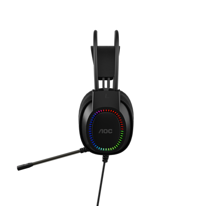 AOC ACG2500BK Wired RGB USB Gaming Stereo Headset 2M Cable Black V28-ELEAOCACG2500BK