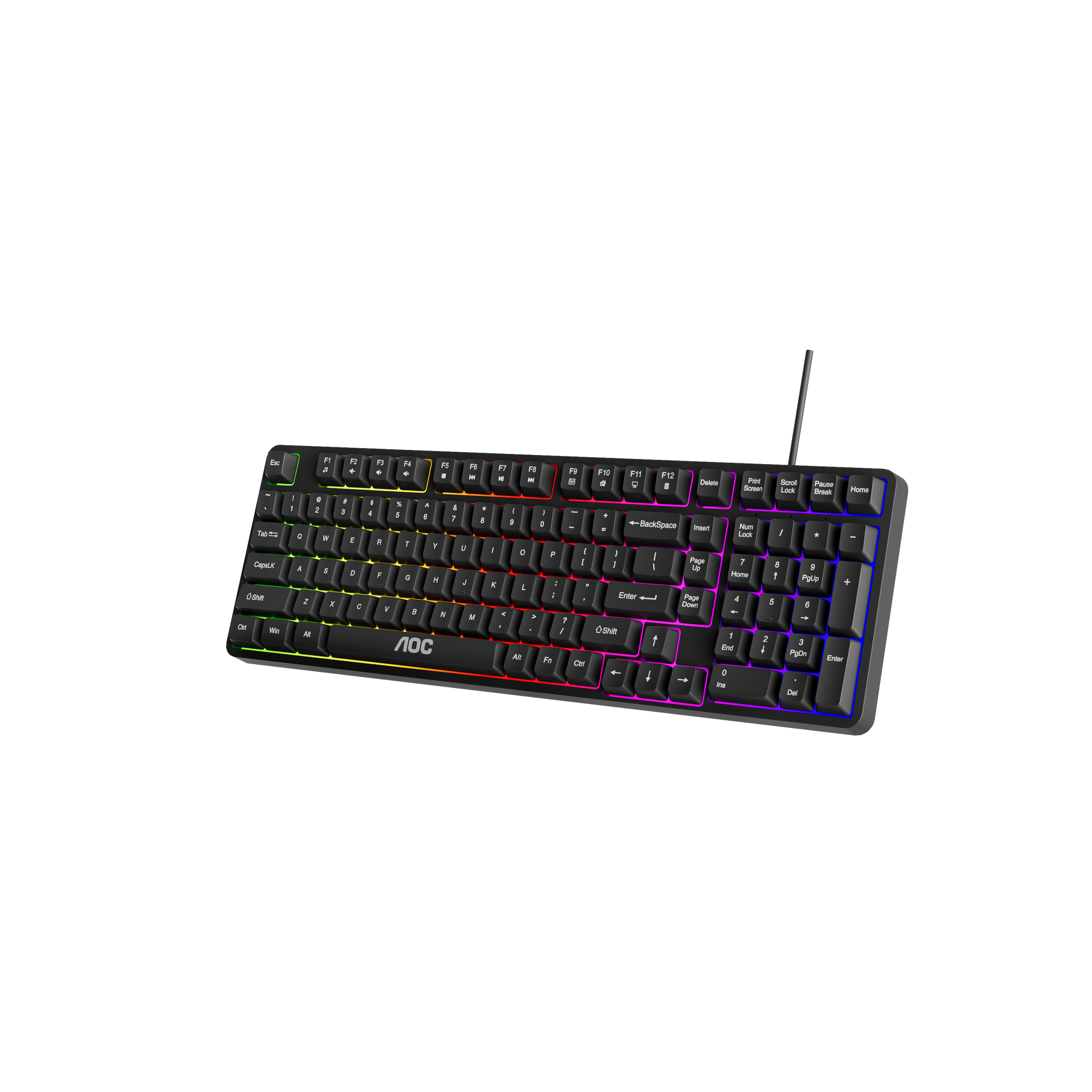AOC GK116B/97 Wired RGB Gaming Keyboard 120-key V28-ELEAOCGK116B97