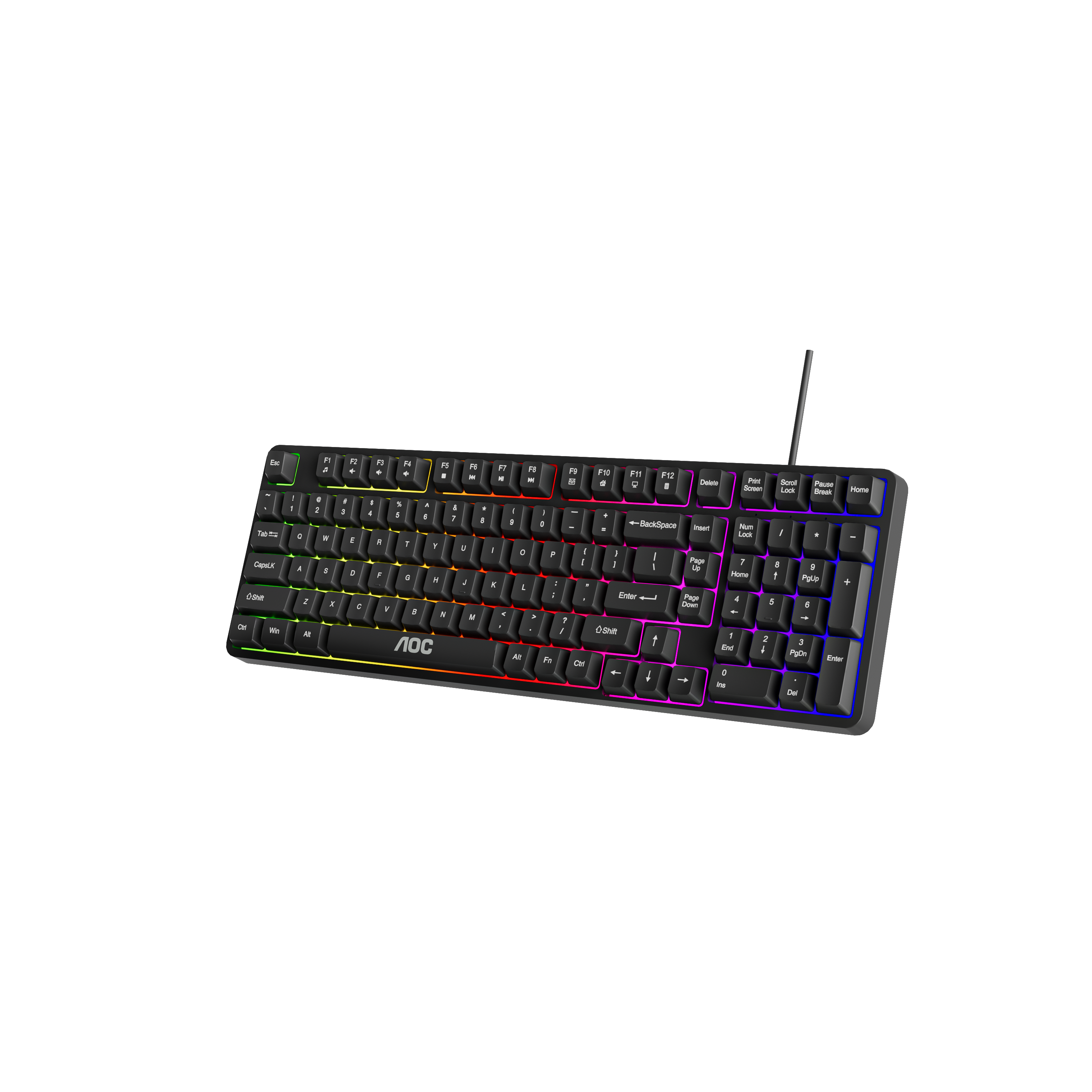 AOC GK116B/97 Wired RGB Gaming Keyboard 120-key V28-ELEAOCGK116B97
