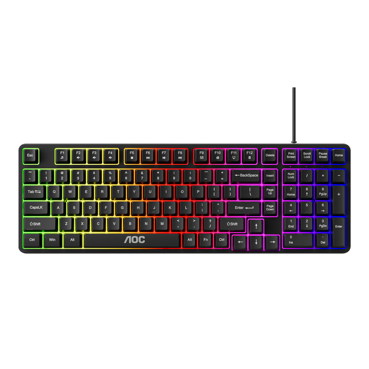 AOC GK116B/97 Wired RGB Gaming Keyboard 120-key V28-ELEAOCGK116B97