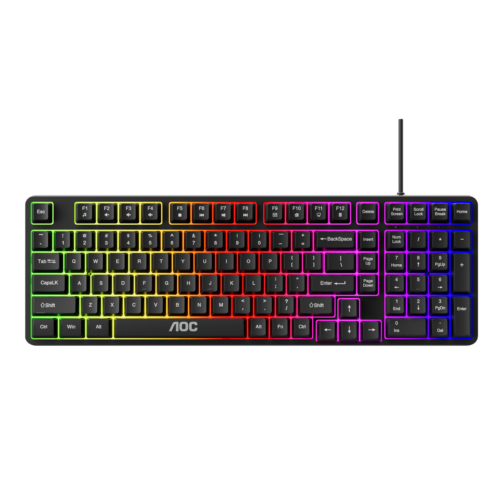 AOC GK116B/97 Wired RGB Gaming Keyboard 120-key V28-ELEAOCGK116B97