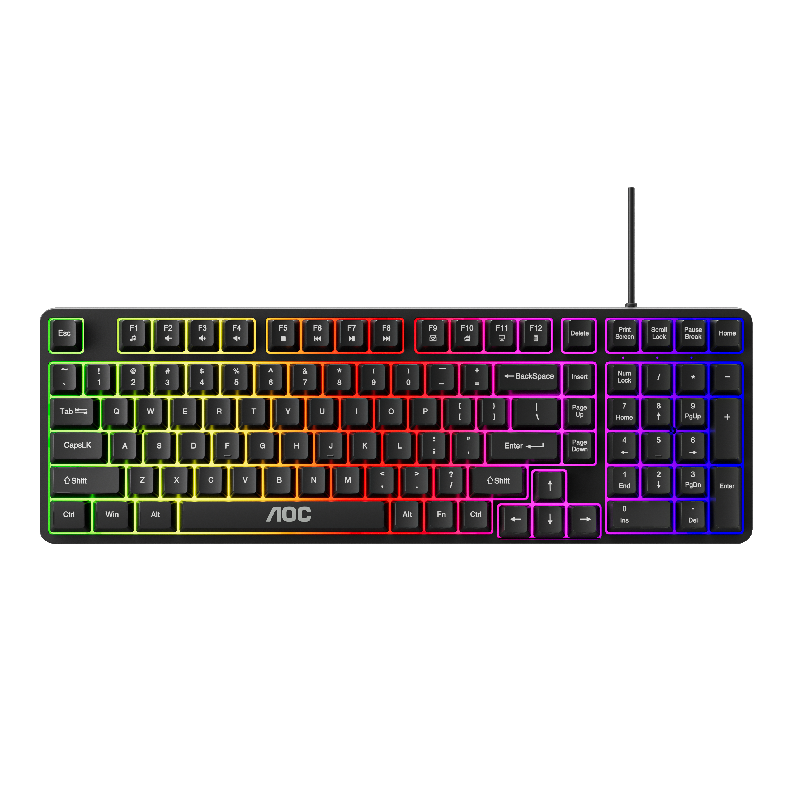 AOC GK116B/97 Wired RGB Gaming Keyboard 120-key V28-ELEAOCGK116B97