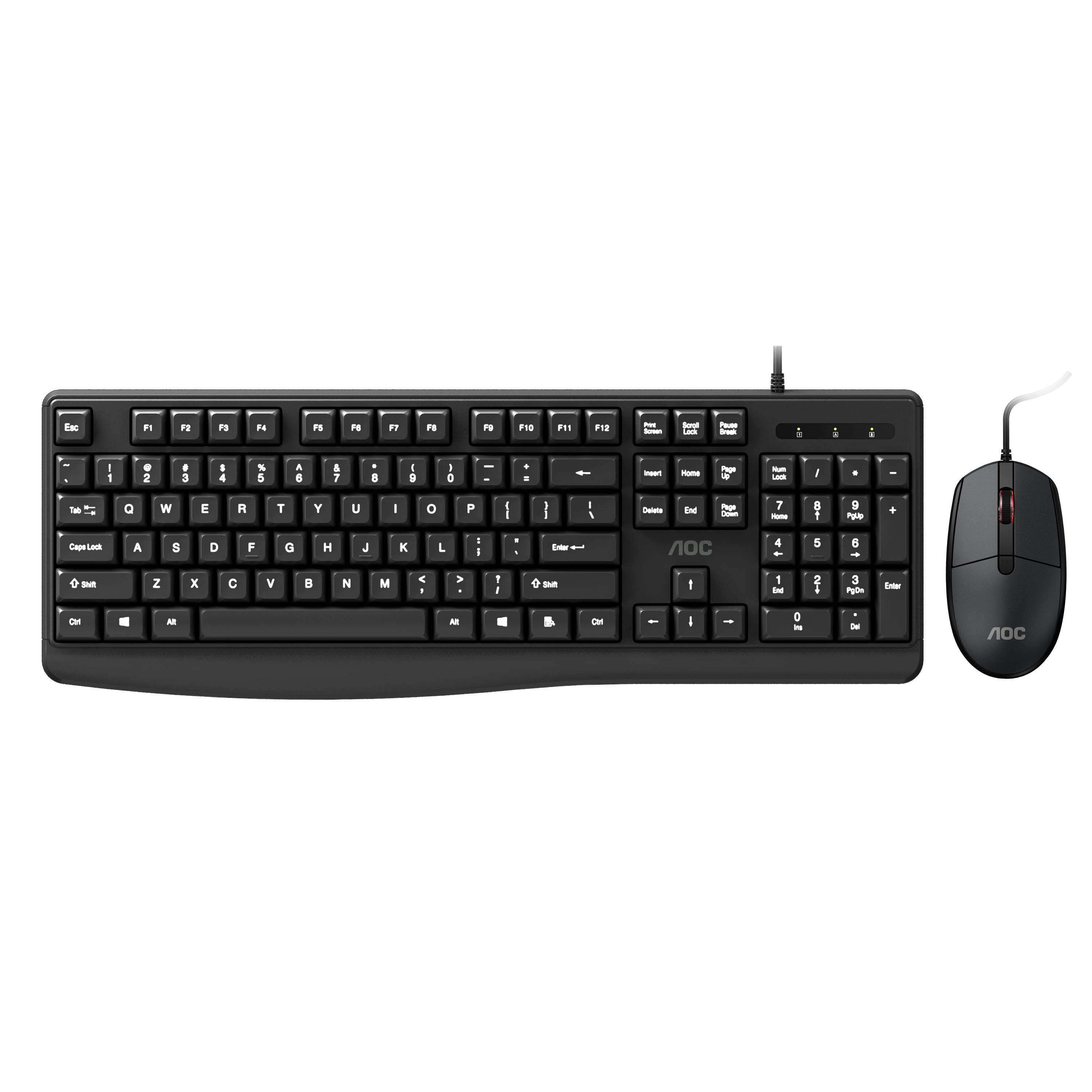 AOC KM170B/97 Wired Home & Office Keyboard + Mouse Combo 1.5M cables Black V28-ELEAOCKM170B97
