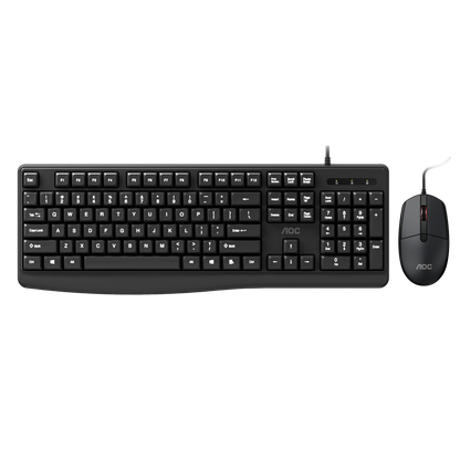 AOC KM170B/97 Wired Home & Office Keyboard + Mouse Combo 1.5M cables Black V28-ELEAOCKM170B97