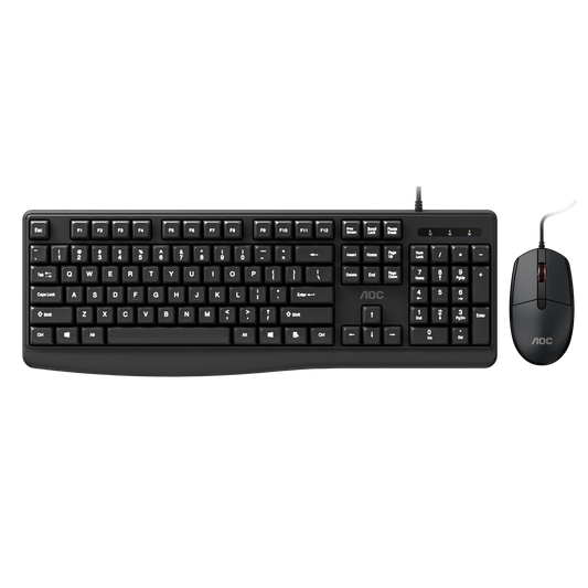 AOC KM170B/97 Wired Home & Office Keyboard + Mouse Combo 1.5M cables Black V28-ELEAOCKM170B97