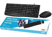 AOC KM170B/97 Wired Home & Office Keyboard + Mouse Combo 1.5M cables Black V28-ELEAOCKM170B97