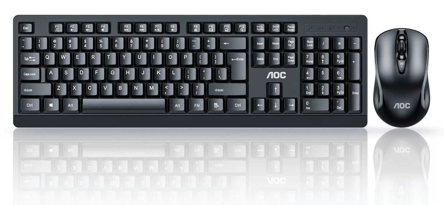 AOC KM210B/97 Home & Office Wireless Keyboard & Mouse Combo 2.4G USB Black V28-ELEAOCKM210B97